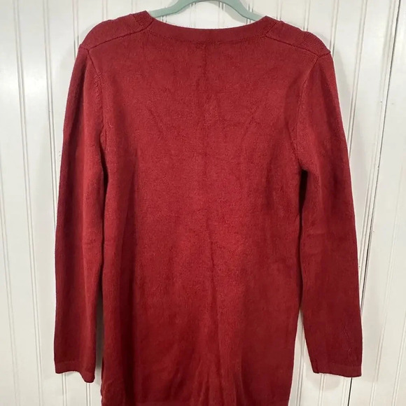 Soft Surroundings Red Knit Sweater Long Sleeve Casual Sweater Size M Warm Winter - Picture 3 of 4